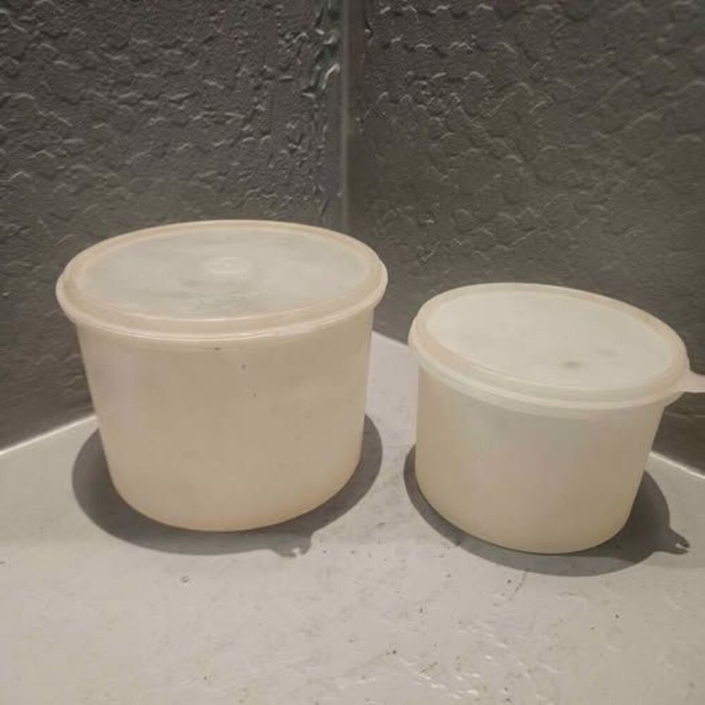Vintage Tupperware Round Storage Containers Set of 2